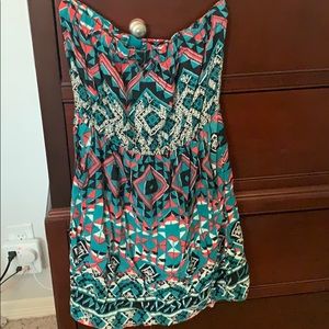 Strapless mini dress